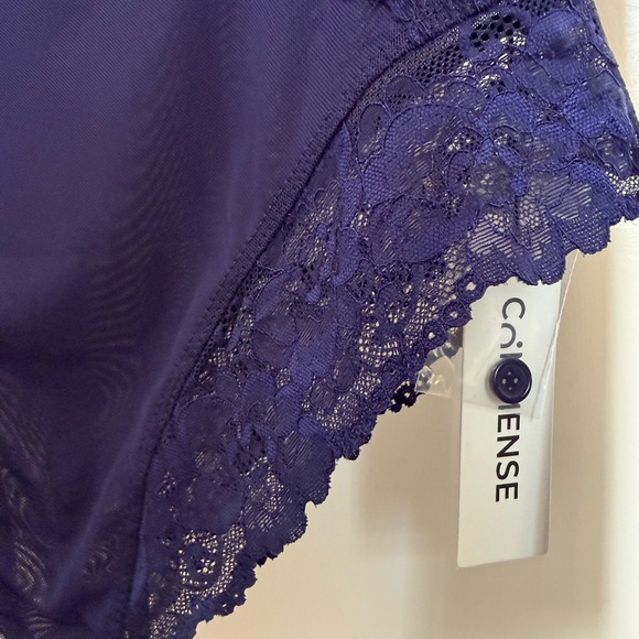 Commense Lace Long Sleeve Bodysuit - Navy - Picture 2 of 8